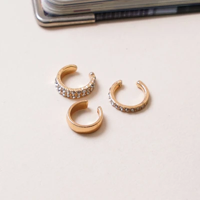 Gambar Ataru Set 5 Pcs Anting Jepit Simple - Gold