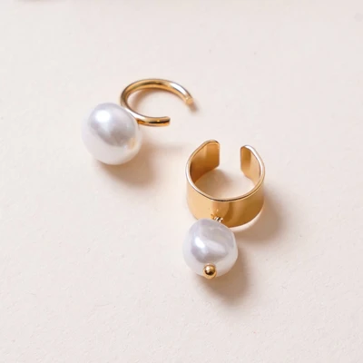 Gambar Ataru Anting Jepit Pearl Set 2 pcs - Gold