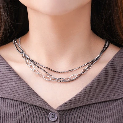 Gambar Ataru Kalung Wanita Double Chain - Silver