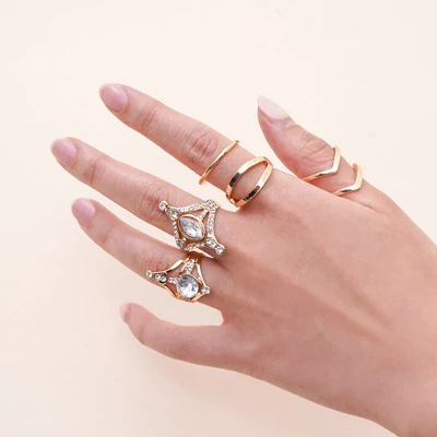 Gambar Ataru Cincin Wanita Diamond Set 5 pcs - Gold