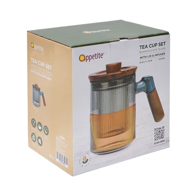 Gambar Appetite 350 Ml Robin Mug Teh Dengan Tutup & Infuser - Abu-abu