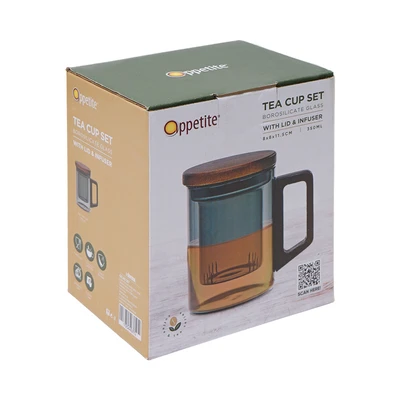 Gambar Appetite 350 Ml Ronja Mug Teh Dengan Tutup & Infuser - Abu-abu