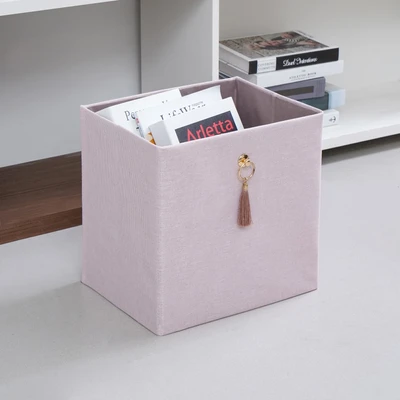 Gambar Informa Kotak Penyimpanan Lipat Linen 32x25x32 cm - Pink