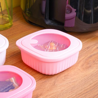 Gambar Appetite Millie Wadah Makanan Square Set 3 pcs - Pink