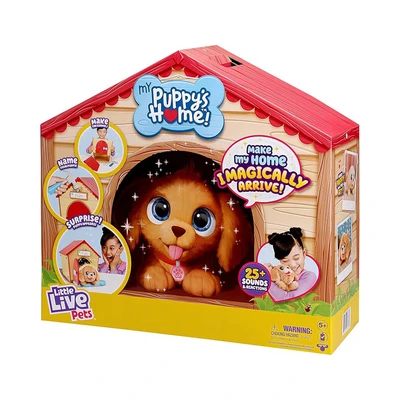 Gambar Little Live Pets Set Boneka My Puppys Home Puppy Blonde Flat Pack - Cokelat