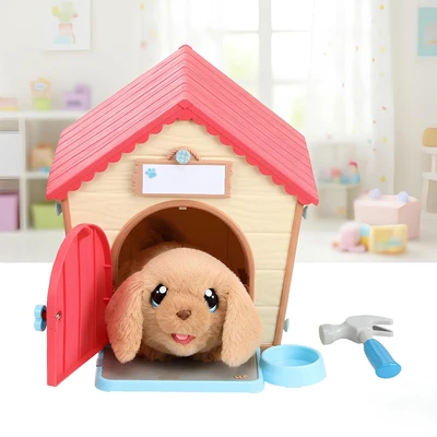 Gambar Little Live Pets Set Boneka My Puppys Home Puppy Blonde Flat Pack - Cokelat