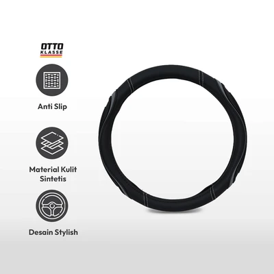 Gambar Otto Klasse Sarung Stir Mobil Heavyduty - Hitam/Abu-Abu
