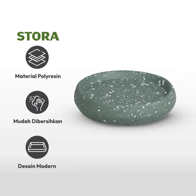 Gambar Stora 11.7x11.7x2.7 cm Tempat Sabun Batang - Hijau