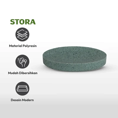 Gambar Stora 13.8x9x2.2 cm Tempat Sabun Batang - Hijau