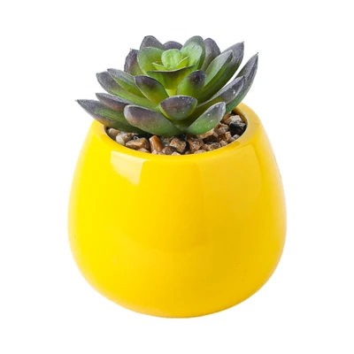 Gambar Arthome Iris Akiko Tanaman Artifisial Succulent Dengan Pot 8x8x9.5 cm Random