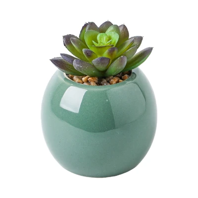 Gambar Arthome Iris Akiko Tanaman Artifisial Succulent Dengan Pot 8x8x9.5 cm Random