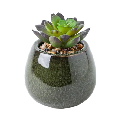 Gambar Arthome Iris Etsuko Tanaman Artifisial Succulent Dengan Pot 8x8x9.5 cm Random