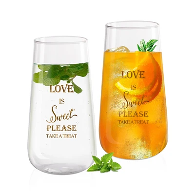 Gambar Delicia Goldie Gelas Borosilikat Hi 500 ml Stemless Set 2 pcs Transparan