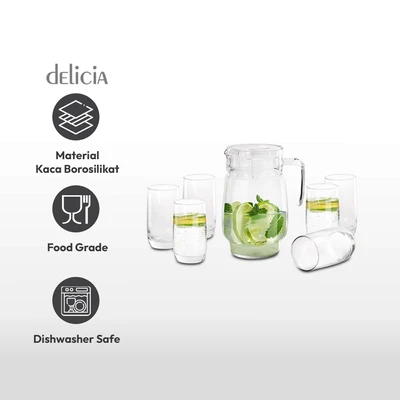 Gambar Delicia Set 7 Pcs Rensa Teko Minum & Gelas