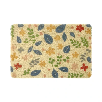 Gambar Forhom Keset Kamar Mandi & Dapur PVC Printed Flower 40x60 cm - Krem