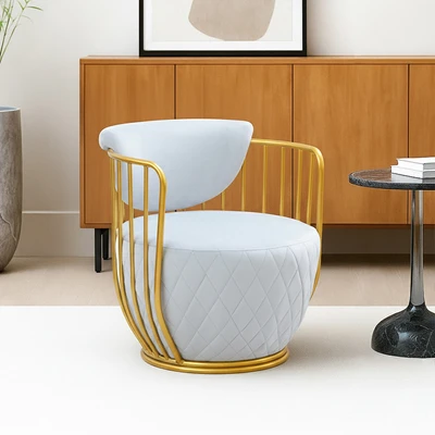Gambar Informa Yorizo Kursi Lounge Fabric - Gold/Abu-Abu
