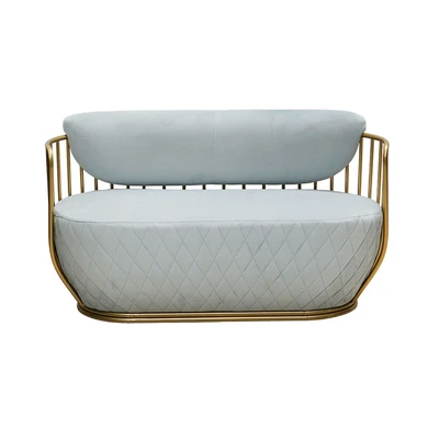 Gambar Informa Yorizo Kursi Lounge 2 Seater - Gold/Abu-Abu