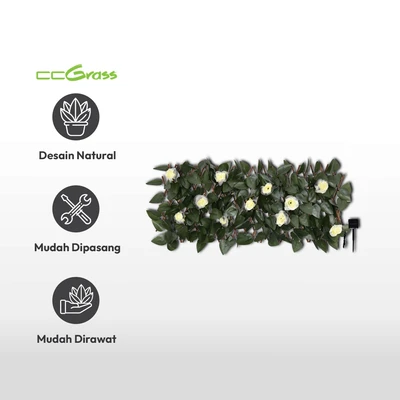 Gambar Cc Grass 30x180 Cm Tanaman Pagar Artifisial Laurel Flowers Led