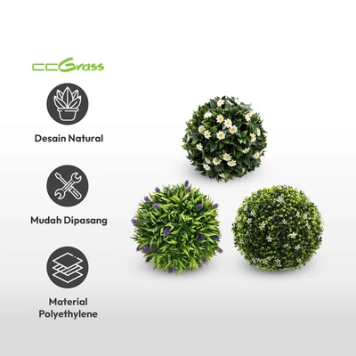 Gambar Cc Grass Tanaman Artifisial Melaboug Grass Ball 25x25 cm Random
