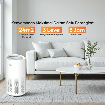 Gambar Krisbow Sync Smart Air Purifier 24 m2 CADR 200 m3/jam - Putih