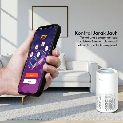 Gambar Krisbow Sync Smart Air Purifier 24 m2 CADR 200 m3/jam - Putih