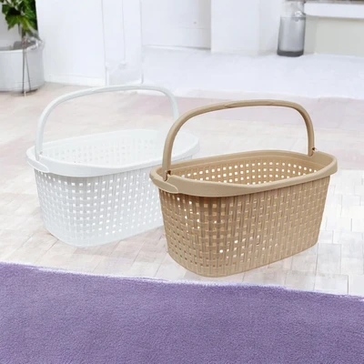 Gambar Stora Keranjang Laundry Woven Dengan Handle 60x38.5x27 cm - Putih