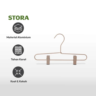 Gambar Stora Hanger Rok Aluminium 30 cm Set 2 pcs - Gold