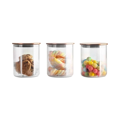 Gambar Informa Gwen Stoples Kaca 650 ml Set 3 pcs - Gold