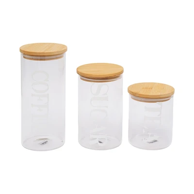 Gambar Informa Tanya Stoples Kaca 700 ml Set 3 pcs Transparan - Cokelat
