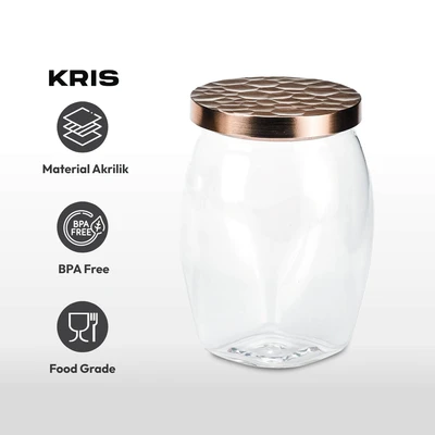 Gambar Kris Seica Stoples Akrilik 1.2 Liter Transparan - Rose Gold