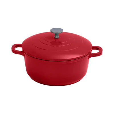 Gambar Kris 20 Cm Carol Panci Casserole Dengan Tutup Aluminium - Merah