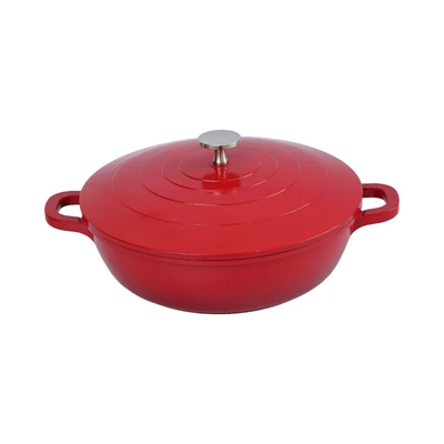 Gambar Culinart Carol Panci Hot Pot Dengan Tutup Aluminium Non-Stick Coating 24 cm - Merah