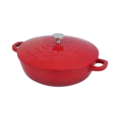 Gambar Culinart Carol Panci Hot Pot Dengan Tutup Aluminium Non-Stick Coating 24 cm - Merah