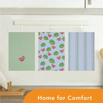Gambar Forhom Kain Lap Dapur Katun Flamingo Set 3 pcs