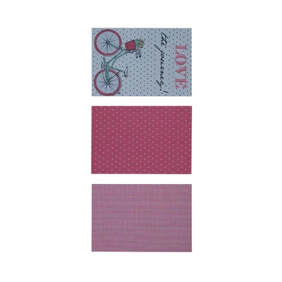 Gambar Forhom 50x80 Cm Set 3 Pcs Kain Lap Dapur Katun Bicycle