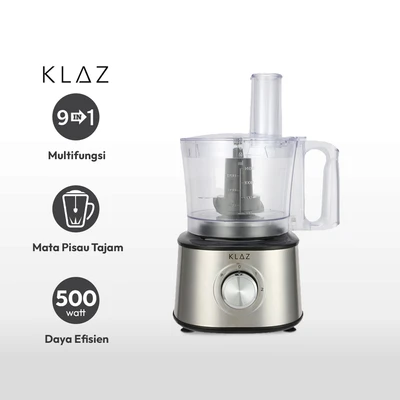 Gambar Klaz 2.1 Ltr Food Processor 9in1 500 Watt - Silver / Hitam