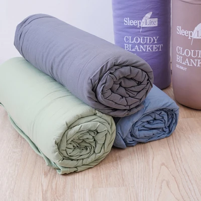 Gambar Sleeplite 150x200 Cm Selimut Microfiber Cloudy - Abu-abu