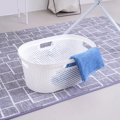 Gambar Stora Keranjang Laundry Oval 58x37.5x26.5 cm - Putih