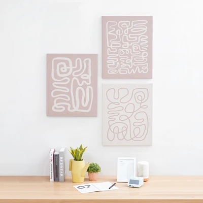 Gambar Informa Hiasan Dinding Kanvas Print Abstract 40x50 Set 3 Pcs - Mix