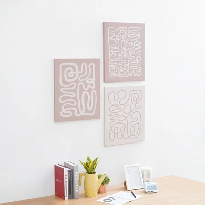 Gambar Informa Hiasan Dinding Kanvas Print Abstract 40x50 Set 3 Pcs - Mix
