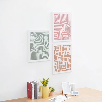 Gambar Informa Hiasan Dinding Kanvas Print Abstract 40x50 cm Set 3 Pcs V1 - Mix