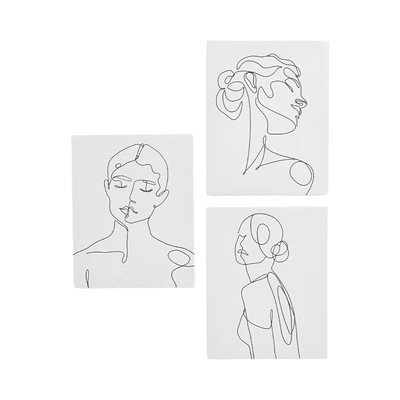 Gambar Informa Hiasan Dinding Kanvas Print Woman 40x50 cm Set 3 Pcs - Mix
