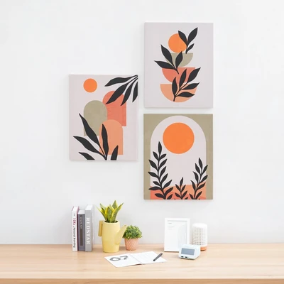 Gambar Informa Hiasan Dinding Kanvas Print Sunset 40x50 cm Set 3 Pcs - Mix