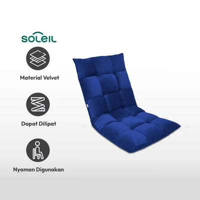 Gambar Soleil Amadeus Breen Kursi Lesehan Lipat Fabric Velvet - Biru Navy