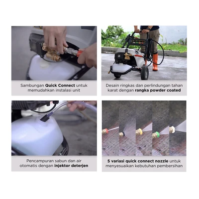 Gambar Krisbow High Pressure Cleaner 160 Bar 3000 Watt FPHPE160 - Hitam
