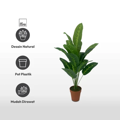 Gambar Arthome Tanaman Artifisial Dieffenbachia Dengan Pot 14x14x70 cm - Hijau