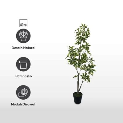 Gambar Arthome Tanaman Artifisial Umbrella Tree Dengan Pot 16x16x30 cm
