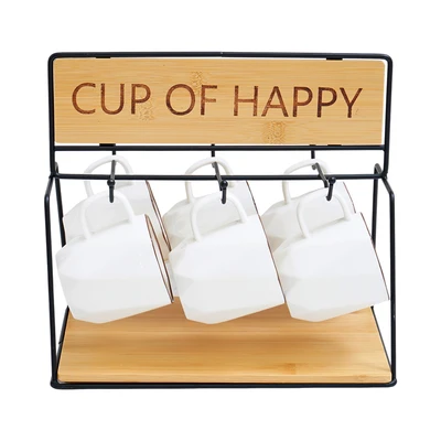 Gambar Appetite Minori Mug Porcelain Dengan Rak 220 ml Set 6 pcs - Putih