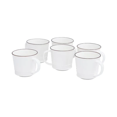 Gambar Appetite Maimi Mug Porcelain Dengan Rak 220 ml Set 6 pcs - Putih