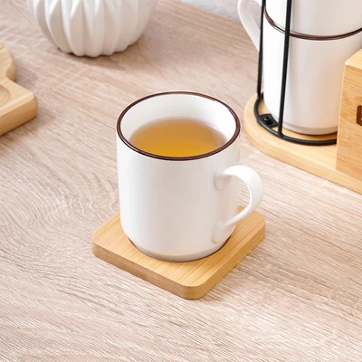 Gambar Appetite Miya Cangkir Porcelain & Saucer Dengan Rak 200 ml Set 6 pcs - Putih